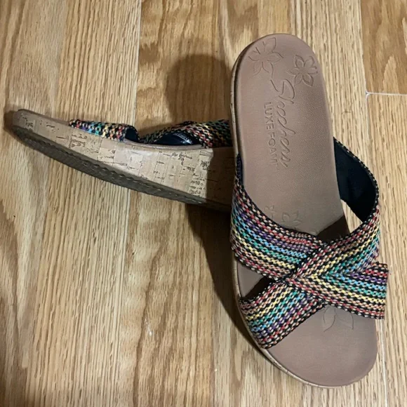 Skechers Beverly Delighted
Womens Luxe Foam Rainbow
Woven Open Toe Sandals - Picture 8 of 9